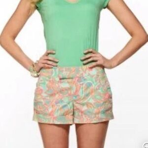 Lilly Pulitzer Shorts Make A Splash Barclay Shorts Pink Green size 00